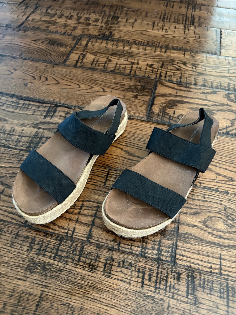 Madden Girl Black Strap Espadrille Sandals
